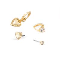 Love Single Side Diamond Gold Exquisite Peach Heart Earrings main image 6