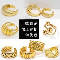 Fashion European Wide Women's Ring Brass Exaggerated Ring main image 3