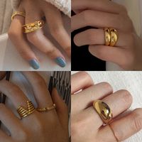 Fashion European Wide Women's Ring Brass Exaggerated Ring main image 4