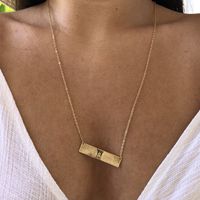 Rectangular Pendant Necklace Lady Creative Personality Clavicle Chain main image 2