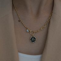 Ins Style Letter Alloy Titanium Steel Stoving Varnish Women's Necklace main image 1