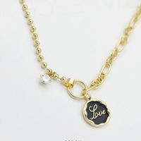 Ins Style Letter Alloy Titanium Steel Stoving Varnish Women's Necklace main image 3
