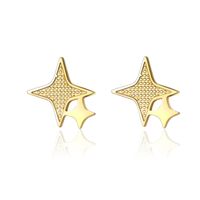 Four-pointed Star Titanium Earrings Factory Wholesale main image 3