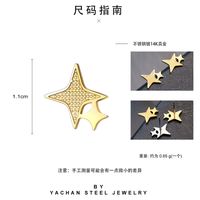 Four-pointed Star Titanium Earrings Factory Wholesale main image 5