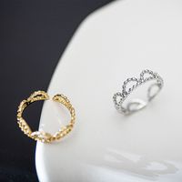 Simple Stainless Steel Simple Opening Adjustable Hollow Lace Ring main image 1