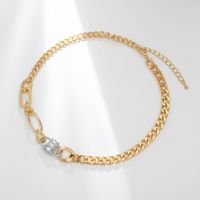 Diamond-studded Lock Hip-hop Simple Fashion Titanium Steel Necklace main image 3