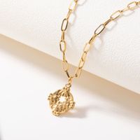 Gold Irregular Shape Pendant Clavicle Chain Titanium Steel Necklace main image 1