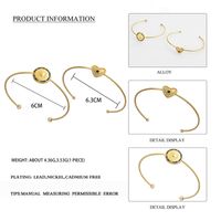 Fashion C-shaped Opening Simple And Star Heart-shaped Titanium Steel Bracelet main image 5