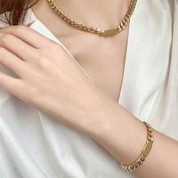 Jewelry Plating 14k Gold Bracelet Titanium Steel Thick Chain New Simple Box Jewelry main image 3