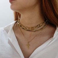 Personalized Cross Pendant Clavicle Chain Titanium Steel Necklace main image 4