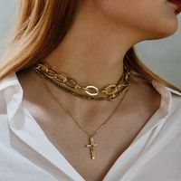 Personalized Cross Pendant Clavicle Chain Titanium Steel Necklace main image 5