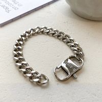 14k Gold Unfading Twist Chain Bracelet Fashion Simple Titanium Steel Lock Bracelet Female main image 5