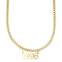 Vintage Simple Fashion Cuban Clavicle Chain Titanium Steel Necklace main image 6