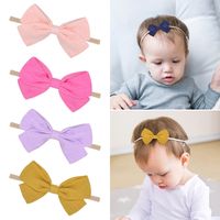 Fashion Slub Cotton Bow Headband Nylon Baby Headband Children's Hair Accessories main image 1