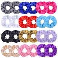 Fashion 24-color Hair Rope Bronzing Solid Color Laser Fabric Headdress main image 1