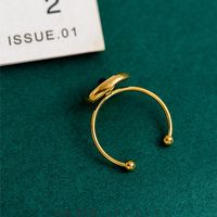 Sun Pattern Stainless Steel Ring Irregular Round Fashion Personality Open Rings main image 4