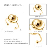 Sun Pattern Stainless Steel Ring Irregular Round Fashion Personality Open Rings main image 5
