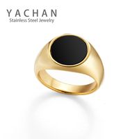 Retro Black Oil Dripping Stainless Steel Ring New Simple Rings main image 6