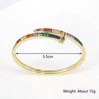 Copper 18k Gold Micro-inlaid Color Zircon Exaggerated Fashion Animal Head Open Bracelet main image 4