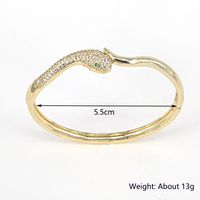 Copper 18k Gold Micro-inlaid Color Zircon Exaggerated Fashion Animal Head Open Bracelet main image 5
