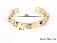 New Creative Open Bracelet Copper-plated Real Gold Micro-inlaid Color White Zircon Bracelet main image 4