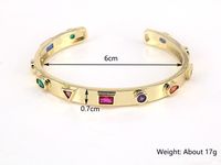 New Creative Open Bracelet Copper-plated Real Gold Micro-inlaid Color White Zircon Bracelet main image 5