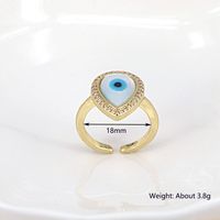 European And American Jewelry Heart-shaped Geometric Shell Eye Copper Ring main image 4