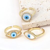 European And American Jewelry Heart-shaped Geometric Shell Eye Copper Ring main image 6