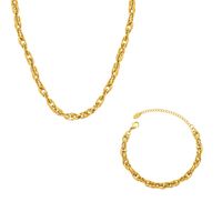 European And American Thick Chain Necklace Bracelet Titanium Steel 18k Gold Plated Jewelry main image 6