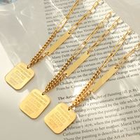 European And American Lettering Pendant Chain Titanium Steel Plated 18k Real Gold Jewelry main image 3