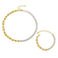 Titanium Steel 18k Gold Plated Light Luxury U-shaped Horseshoe Bracelet Necklace Wholesale main image 6