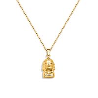 European And American Retro Buddha Pendant Titanium Steel Plated 18k Real Gold Necklace main image 6