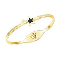 Fashion Five-pointed Star Spring Buckle Bracelet Titanium Steel 18k Gold Plated Bracelet main image 6