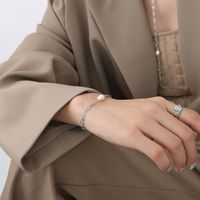 Nouvelle Chaîne Épaisse Couture Perle D&#39;eau Douce Bracelet Collier En Acier Titane Plaqué Or Véritable 18 Carats main image 3