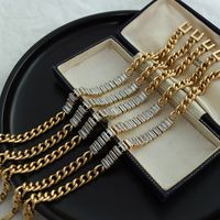Niche Fashion Style Stitching Cubic Zircon Titanium Steel Plated 18k Real Gold Bracelet main image 4