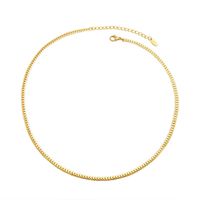 Simple Titanium Steel 18 Gold Plated Snake Bone Chain Necklace Earrings Bracelet Wholesale main image 6