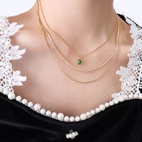 Fashion Single Diamond Necklace Titanium Steel Necklace Wholesale main image 5