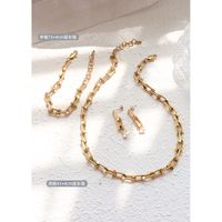 U-shaped Horseshoe Buckle Necklace Female Earrings Titanium Steel 18k Gold Jewelry main image 3