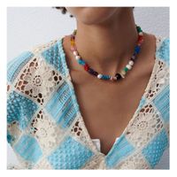 Böhmische Perle Unregelmäßige Farbe Natürliche Kieshalskette Einfacher Schmuck Weiblich main image 3
