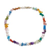 Böhmische Perle Unregelmäßige Farbe Natürliche Kieshalskette Einfacher Schmuck Weiblich main image 4