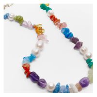 Böhmische Perle Unregelmäßige Farbe Natürliche Kieshalskette Einfacher Schmuck Weiblich main image 5