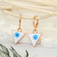 Retro Ethnic Style Color Dripping Oil Triangle Heart Eye Earrings main image 2