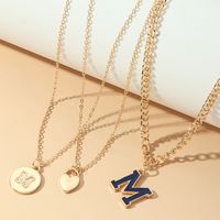 European And American Gold Multiple Short Heart-shape Alloy Necklace main image 5