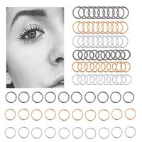 New Personality Closed Mouth Ring Nose Ring Creative Punk Gold And Black Ring 6 Packs main image 3