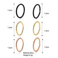 New Personality Closed Mouth Ring Nose Ring Creative Punk Gold And Black Ring 6 Packs main image 4