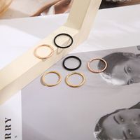 New Personality Closed Mouth Ring Nose Ring Creative Punk Gold And Black Ring 6 Packs main image 5