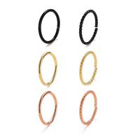 New Personality Closed Mouth Ring Nose Ring Creative Punk Gold And Black Ring 6 Packs main image 6