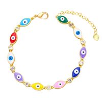 Boho Style Evil Eye Bracelet Color Dripping Eye Copper Bracelet Female Wholesale main image 5