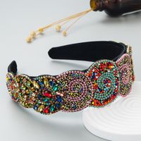 Fashion Color Rhinestone Headband Broad-sided Headband Wholesale main image 6
