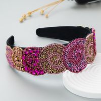 Fashion Color Rhinestone Headband Broad-sided Headband Wholesale main image 4